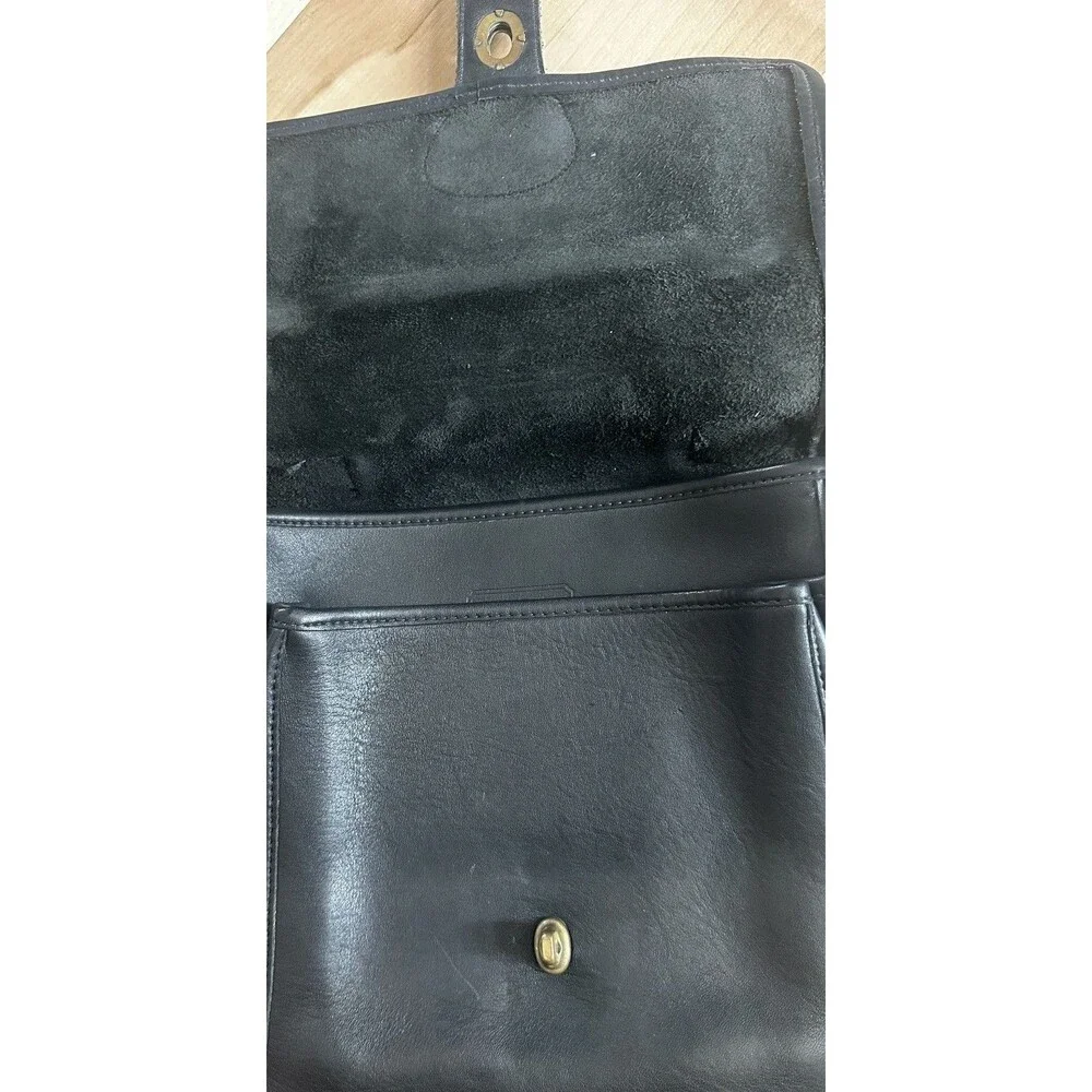 Vintage 90s COACH   Willis Black Satchel Purse w/ Gold Hardware